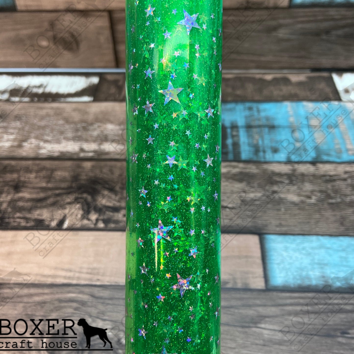 Green Holographic Transparent Star Vinyl