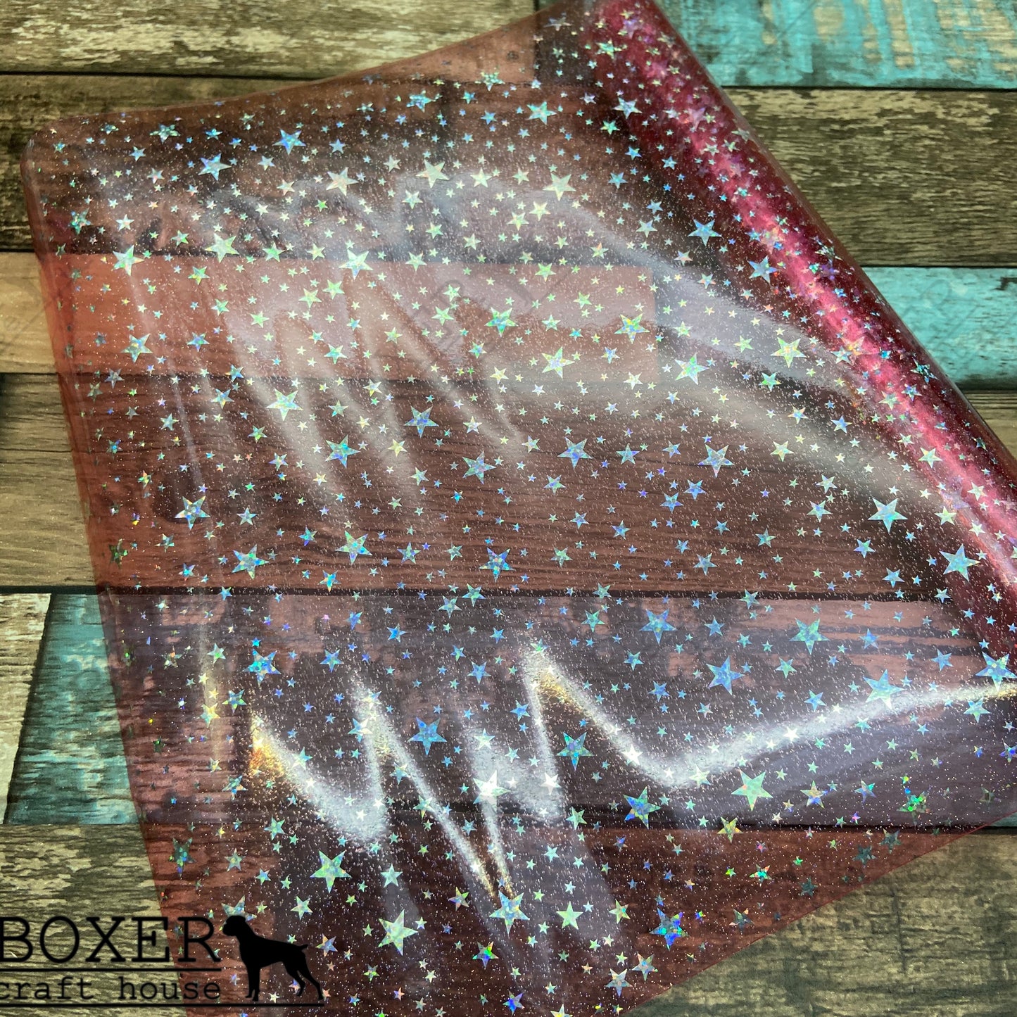 Hot Pink Holographic Transparent Star Vinyl