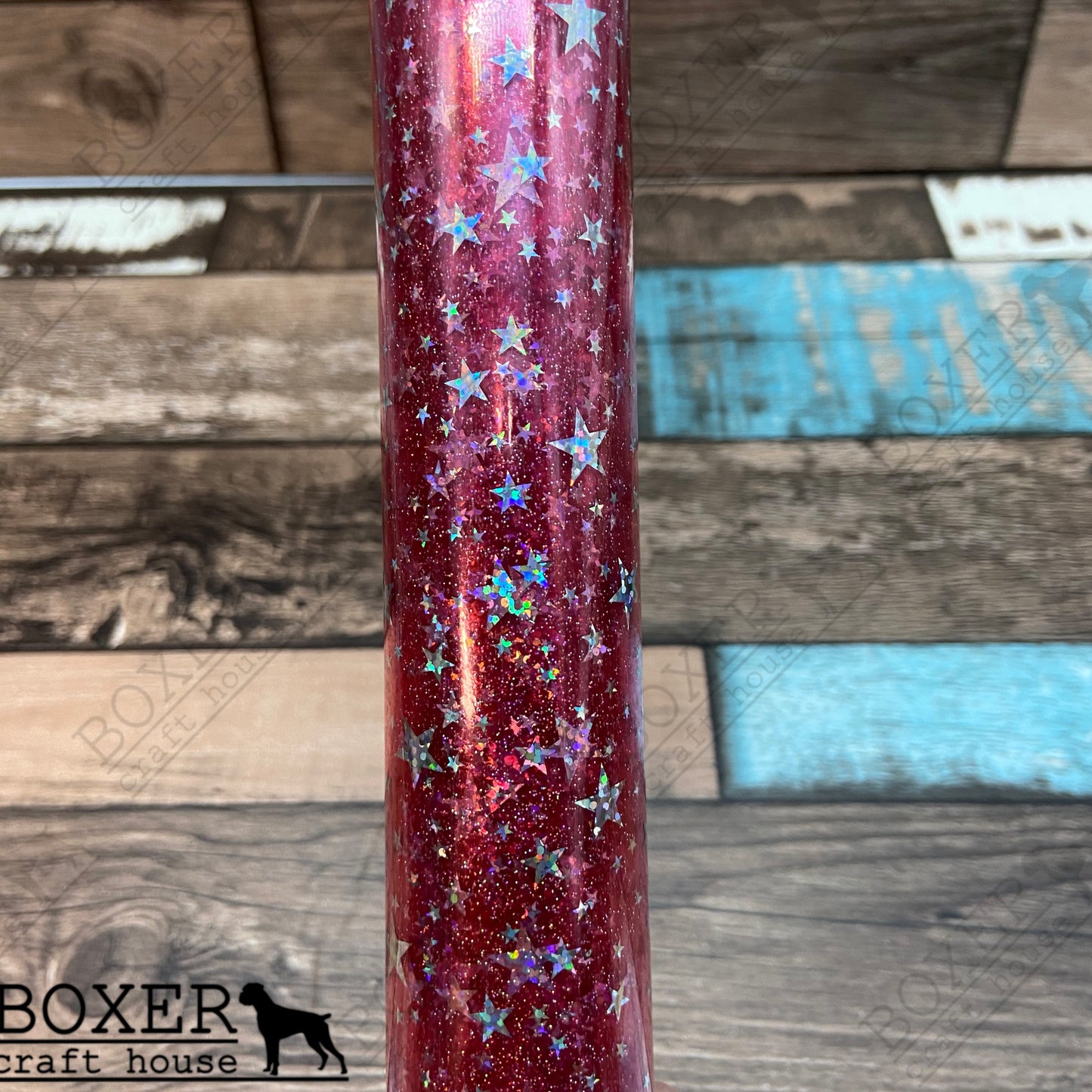 Hot Pink Holographic Transparent Star Vinyl