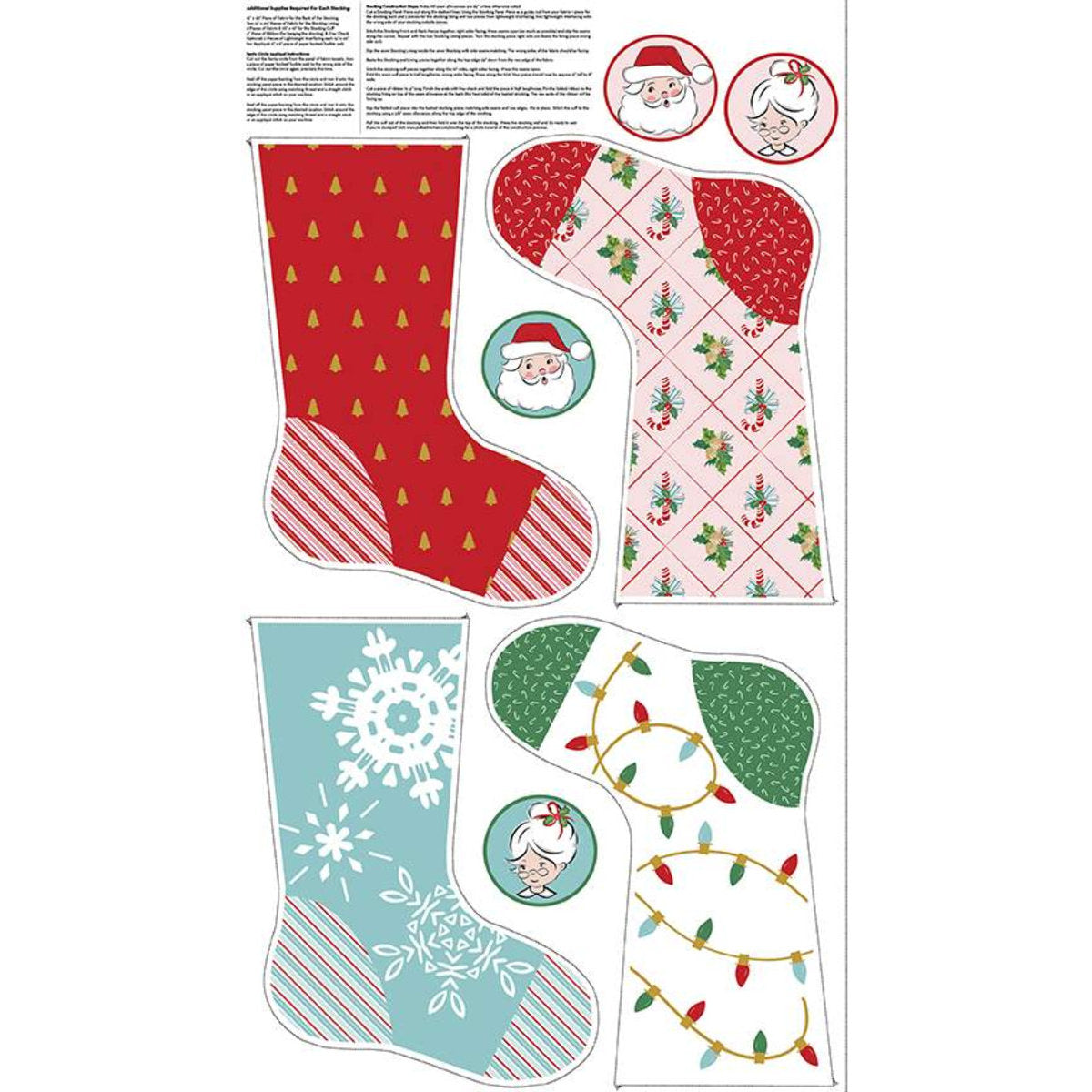 Santa Claus Lane Stocking Panel 1 Sparkle