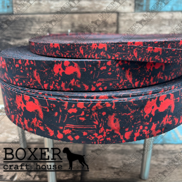 Seatbelt Webbing - Blood Splatter Black