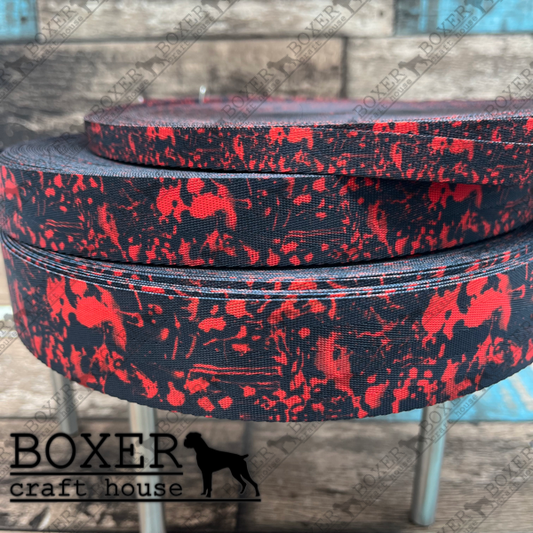 Seatbelt Webbing - Blood Splatter Black