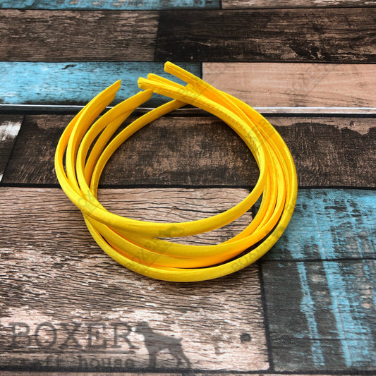 6 Count Bright Yellow Satin Headband