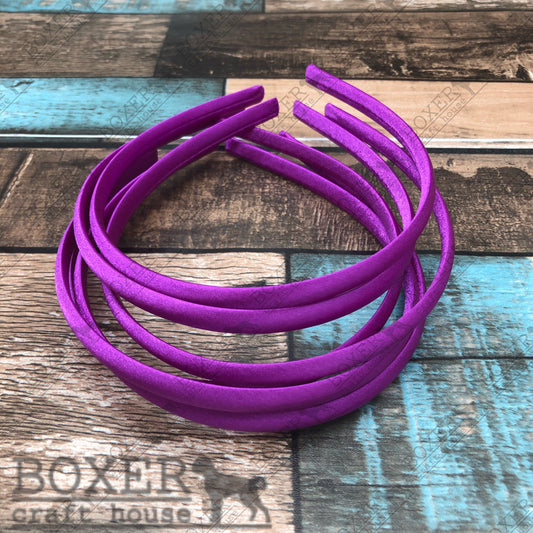 6 Count Fuchsia Pink Satin Headband