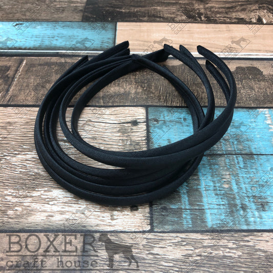 6 Count Black Satin Headband