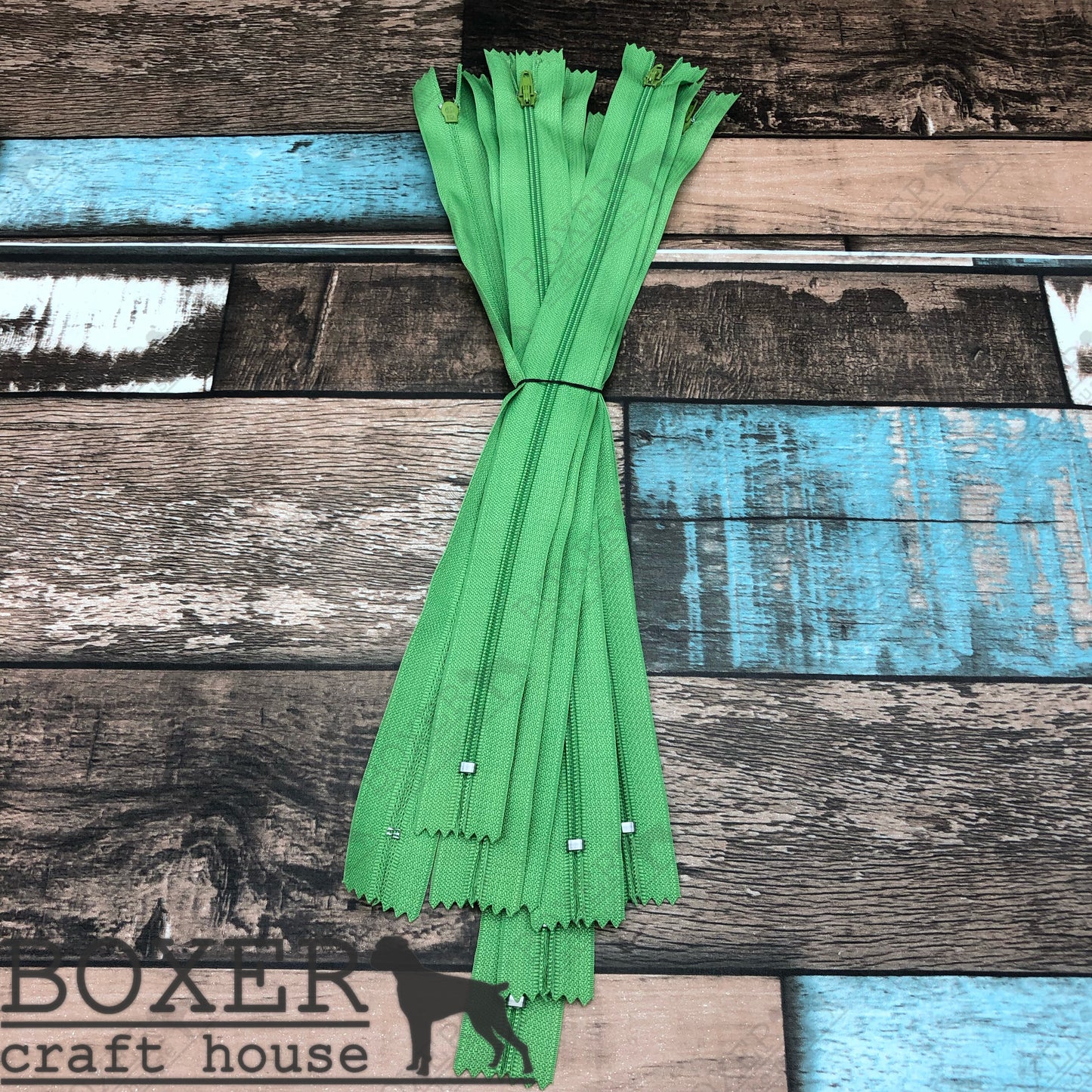 Olive Green 12 inch Zipper 10 pack