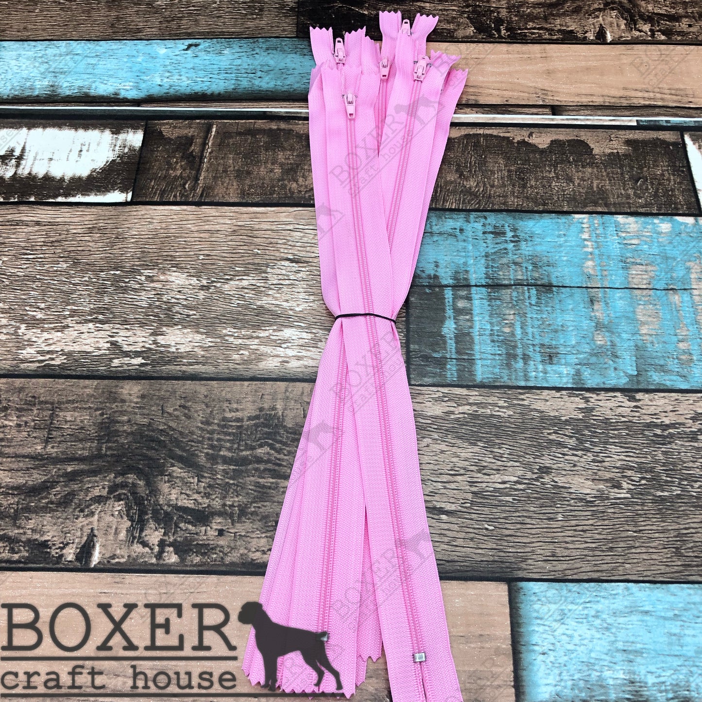 Bubblegum Pink 12 inch Zipper 10 Pack