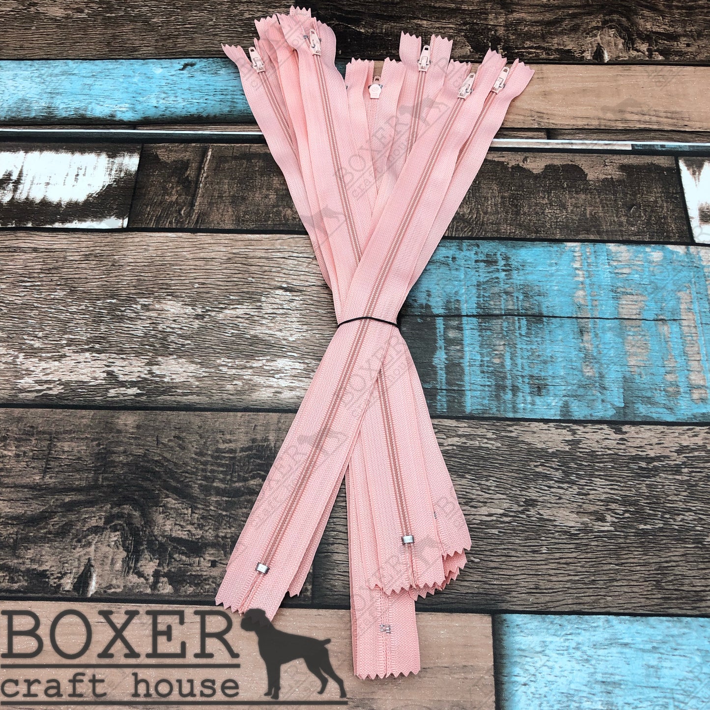 Peach 12 inch Zipper 10 Pack