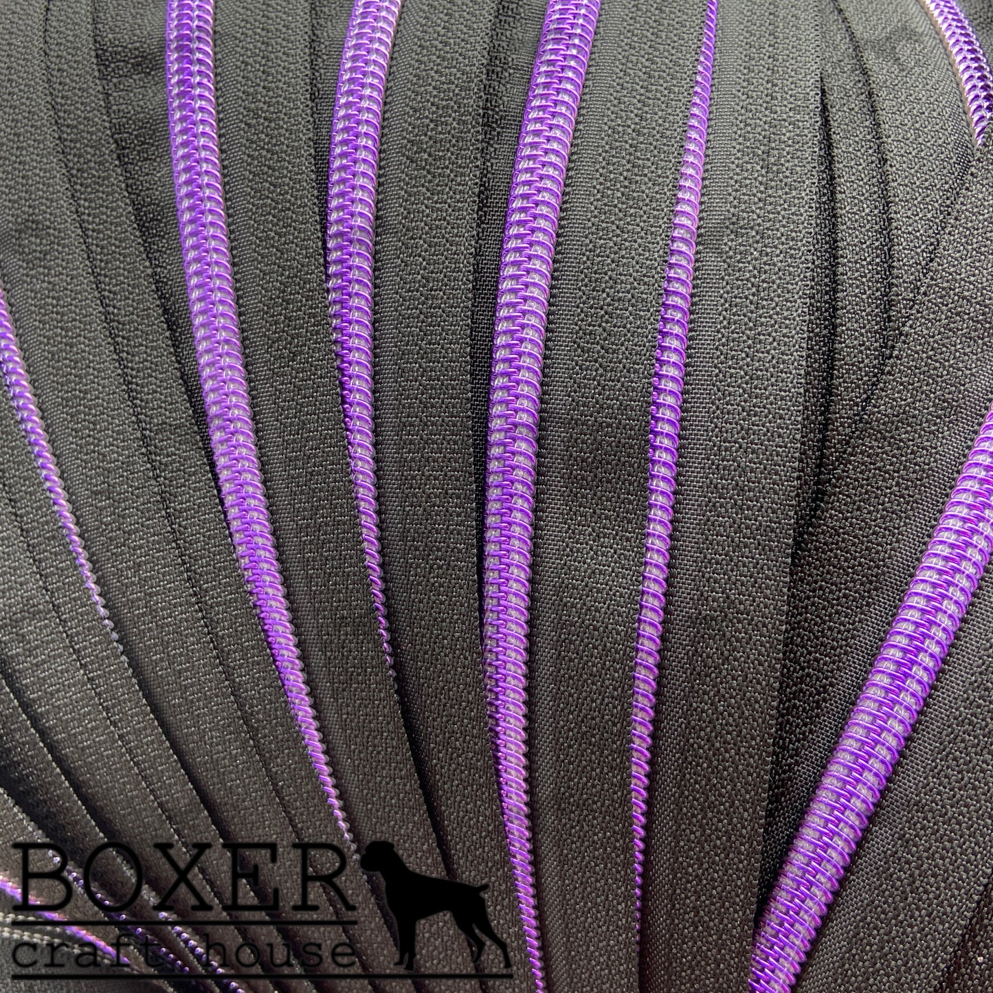 Nylon #5 Zipper - Purple Coil Black Tape