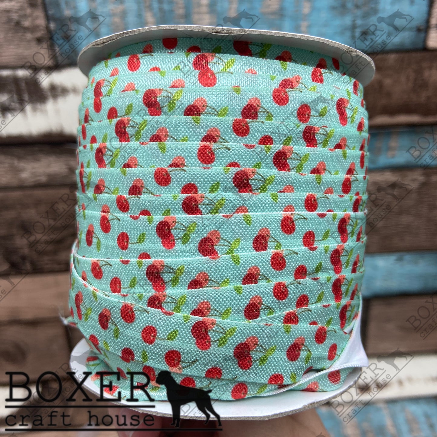Cherries FOE 5/8 Fold Over Elastic 1 Yard