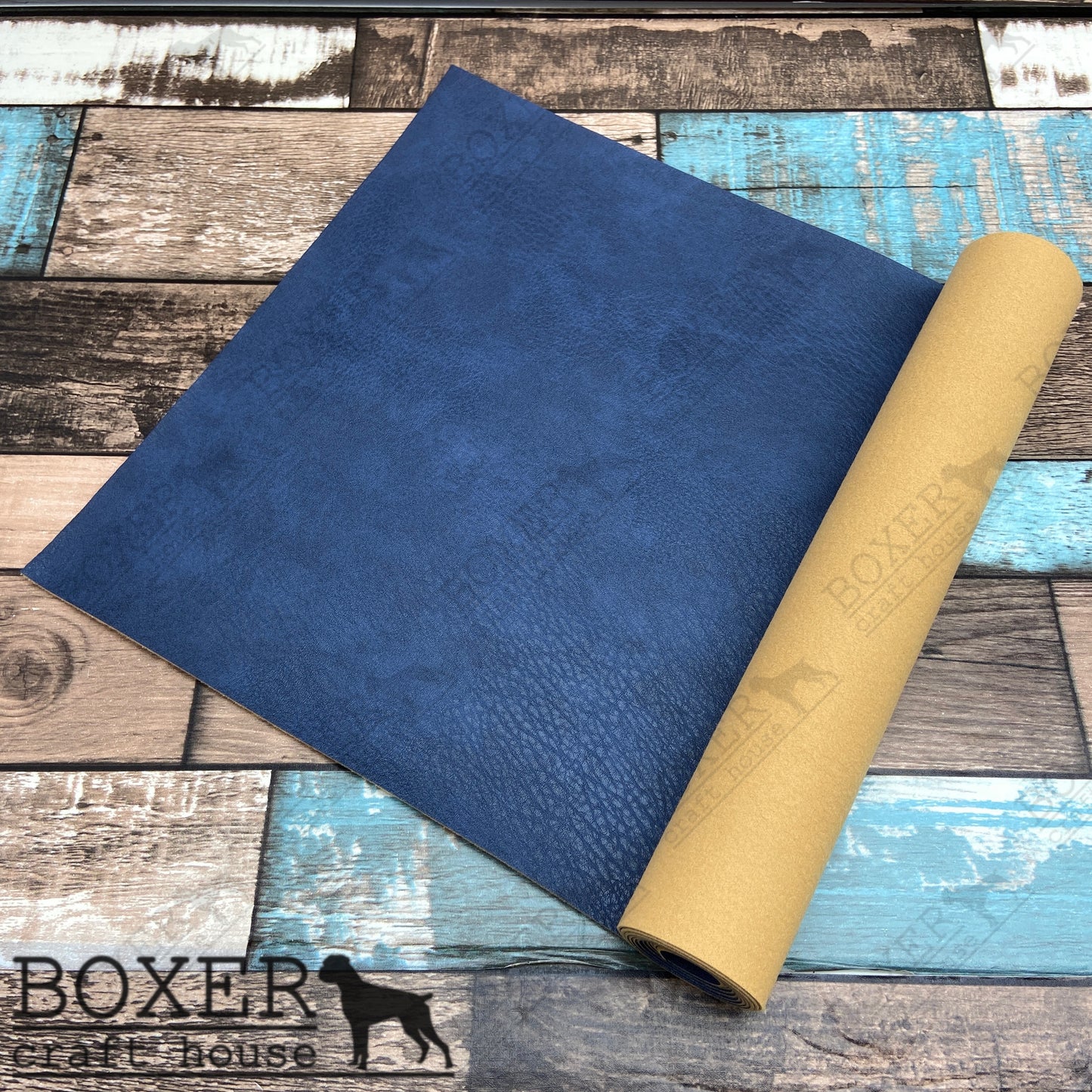 Blue Faux Leather