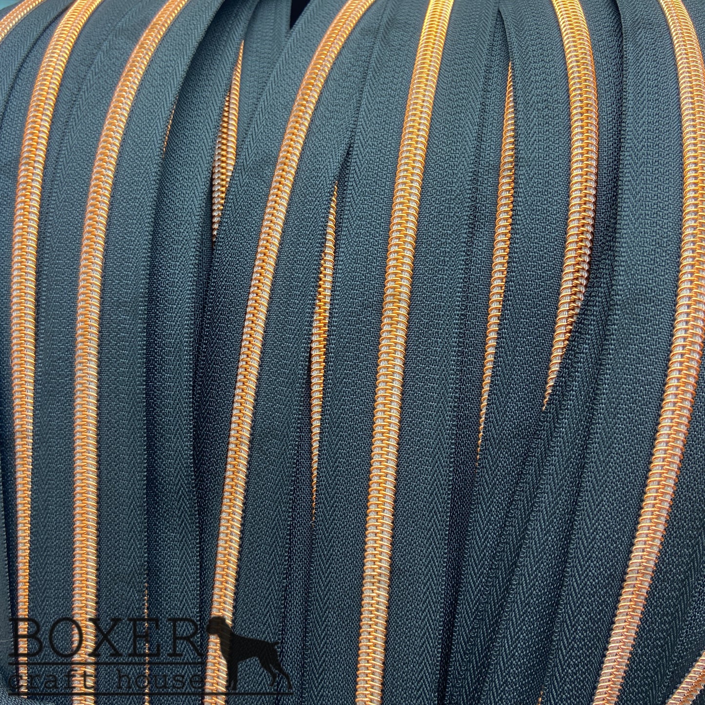 Nylon #5 Zipper - Orange Coil Black Tape