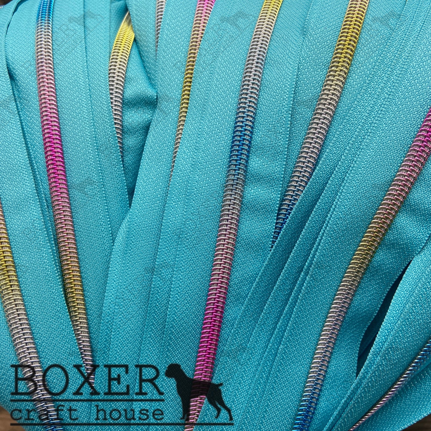 Nylon #5 Zipper - Rainbow Coil Blue Tape 3 yard