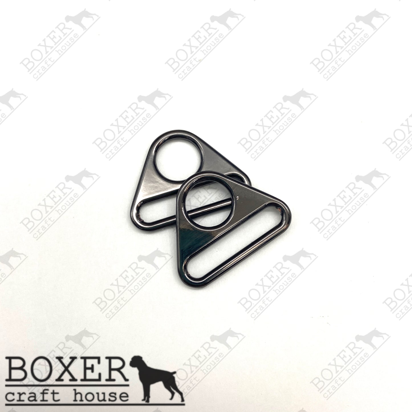 Triangle Rings 1 inch - Gun Metal 2pc