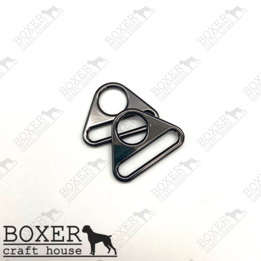 Triangle Rings 1 inch - Gun Metal 2pc