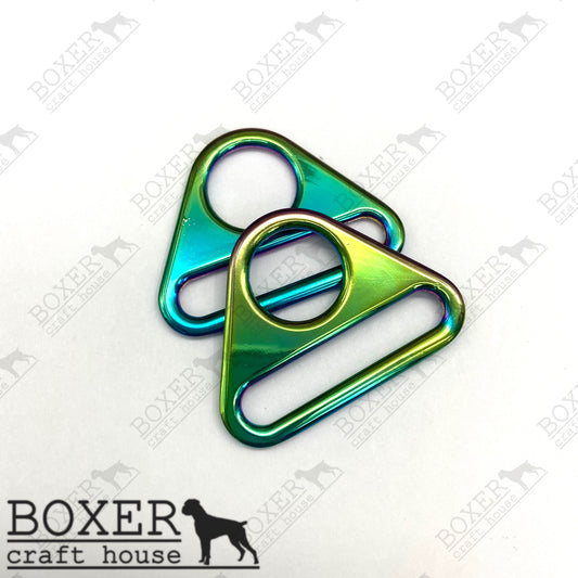 Triangle Rings 1.50 inch - Rainbow 2pc