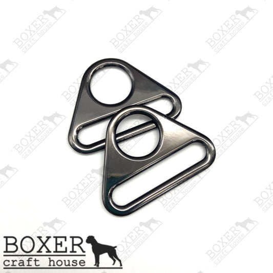 Triangle Rings 1.50 inch - Gun Metal 2pc