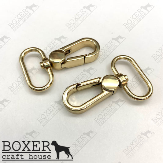Swivel Hooks  1 inch Flat Profile - Gold 2pc