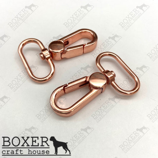 Swivel Hooks  1 inch Flat Profile - Rose Gold 2pc