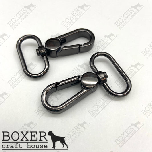 Swivel Hooks  1 inch Flat Profile - Gun Metal 2pc