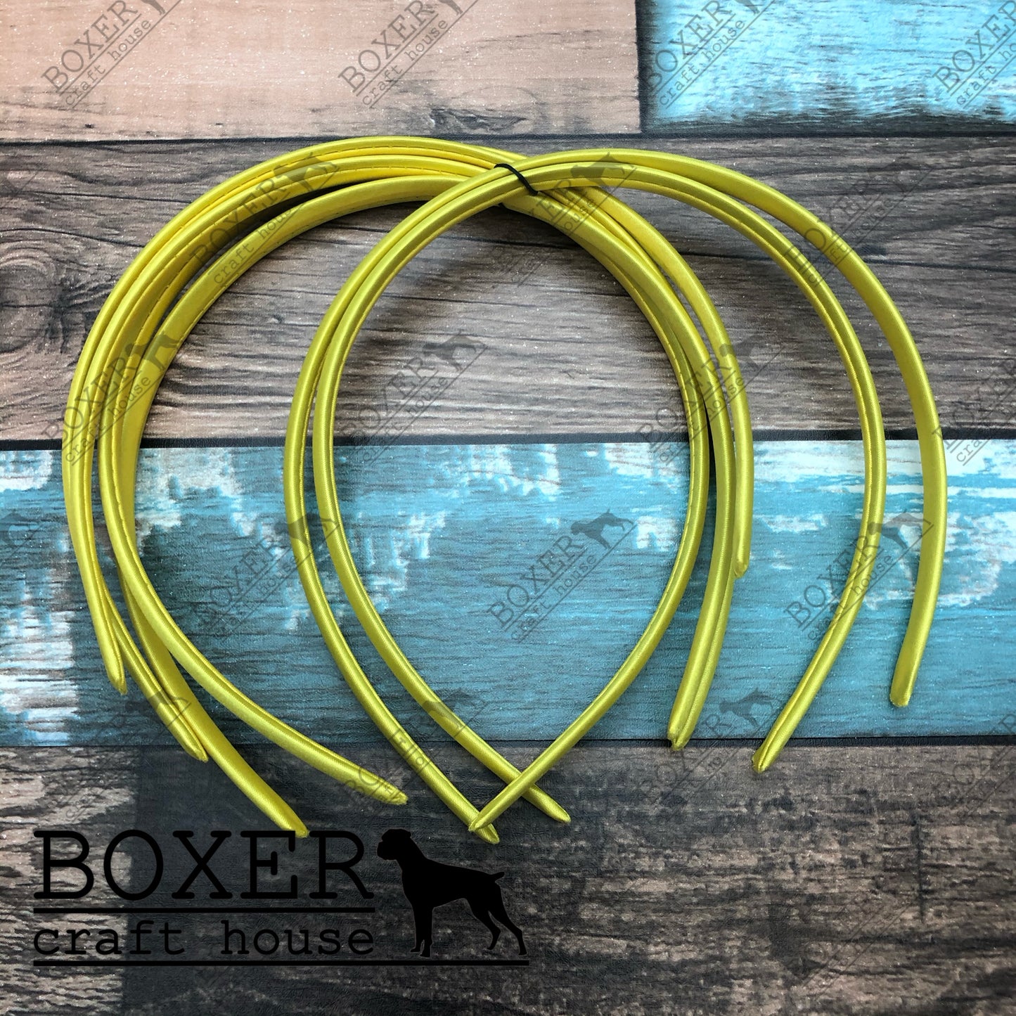 6 Count Yellow Satin Headband