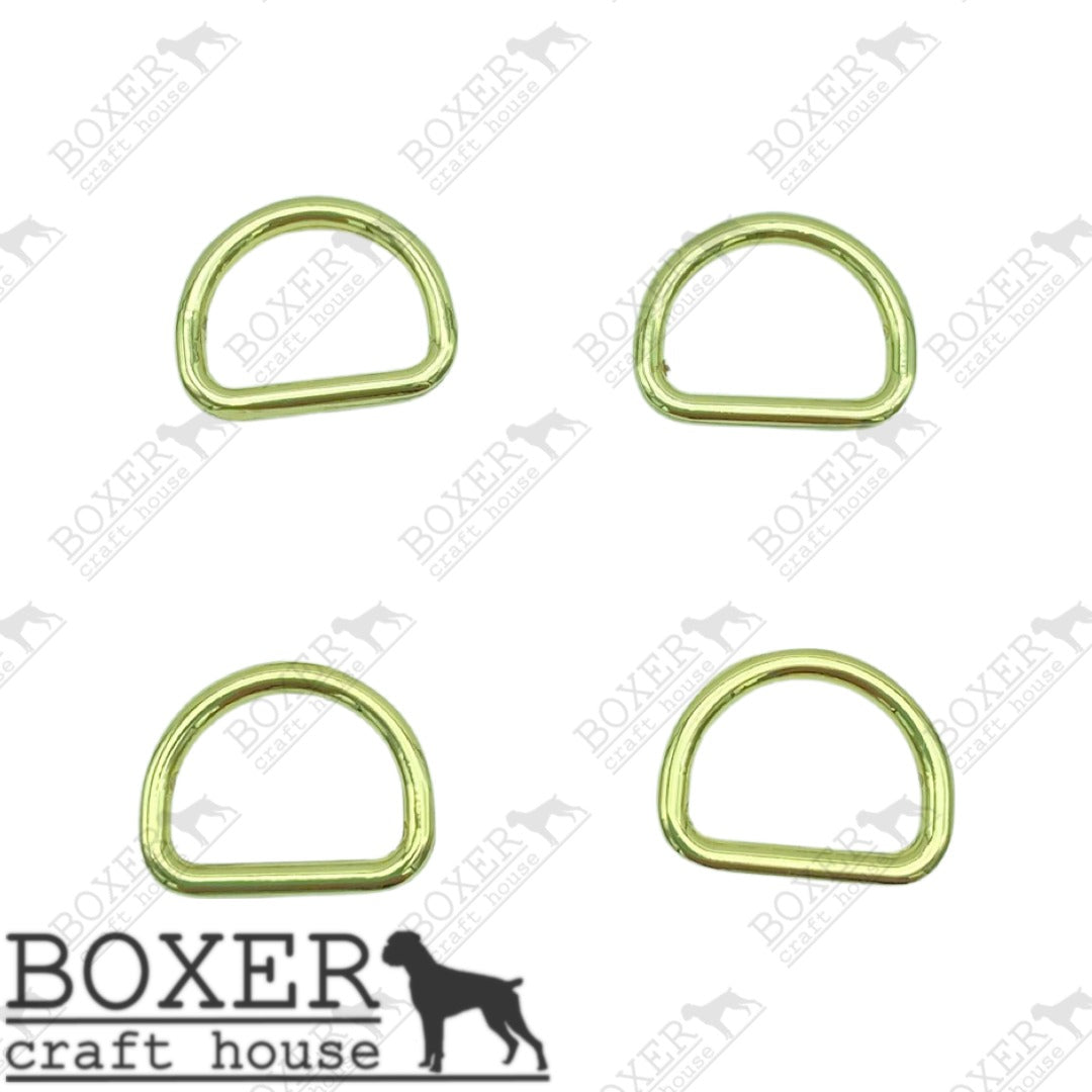 D-Ring 1/2 inch - Gold 4pc