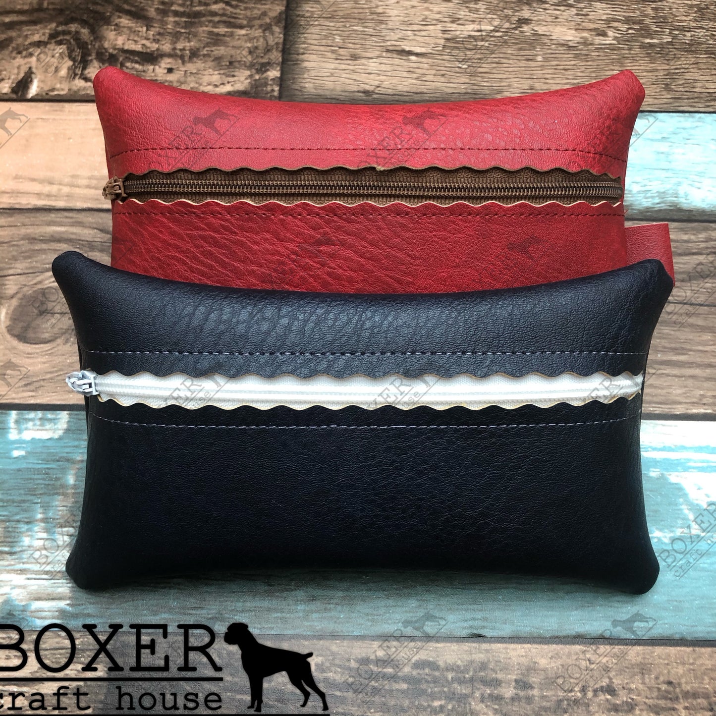 Deep Red Faux Leather