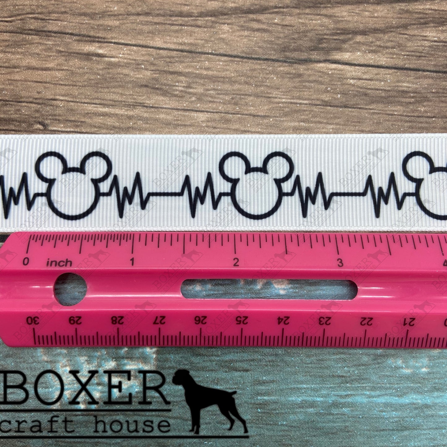 Mouse Heartbeat 1 Inch Grosgrain Ribbon 1 Yard