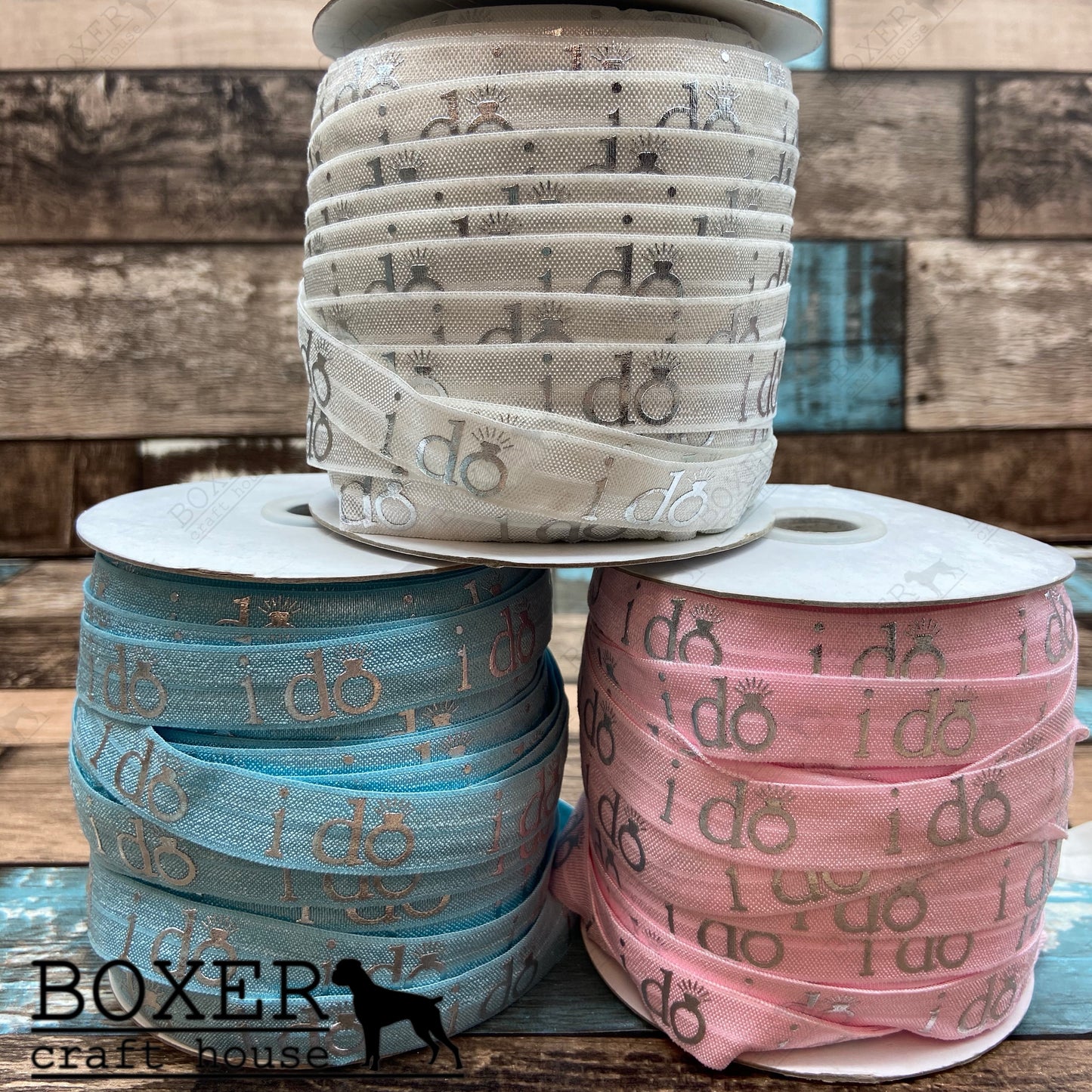 I Do Blue FOE 5/8 Fold Over Elastic 1 Yard
