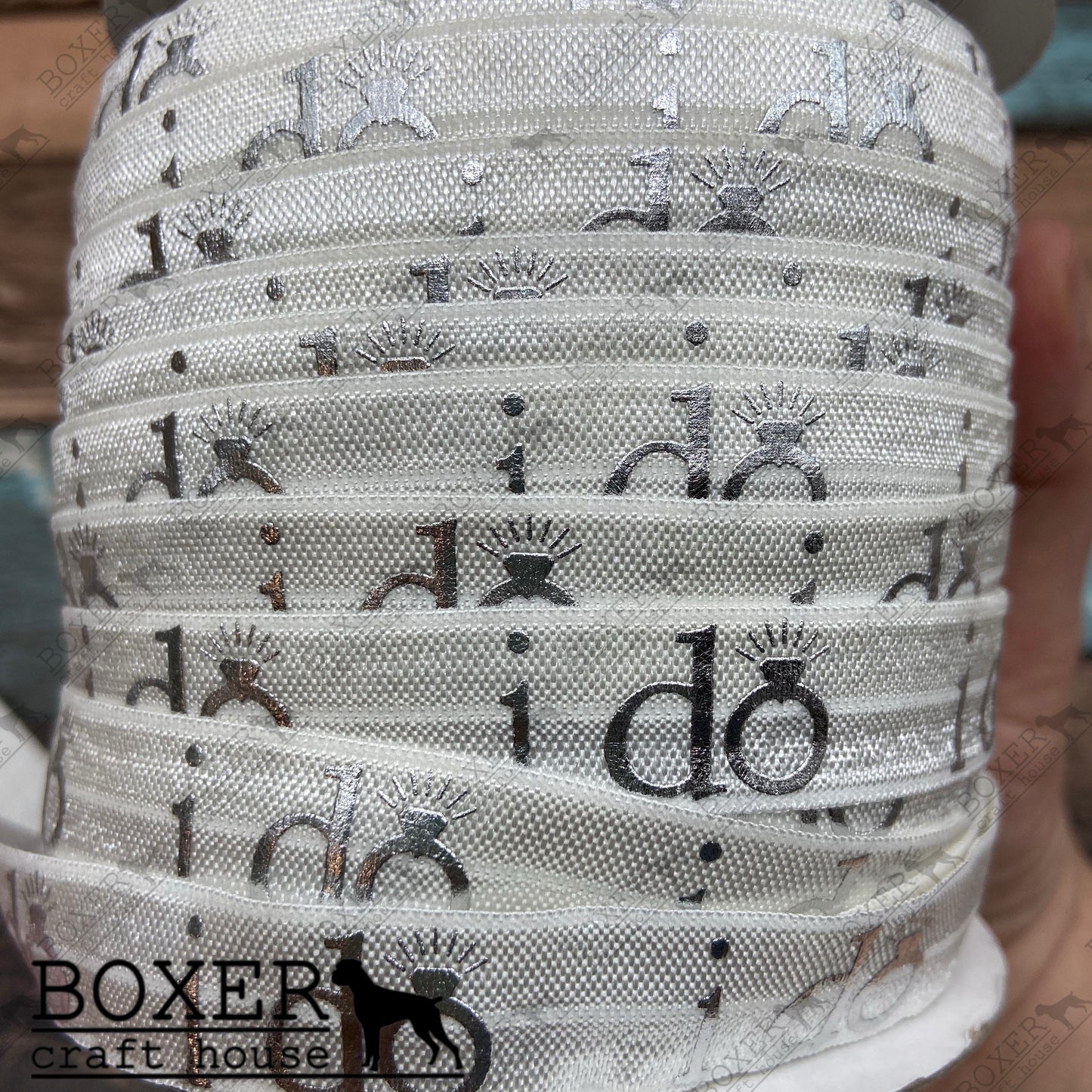 I Do White FOE 5/8 Fold Over Elastic 1 Yard