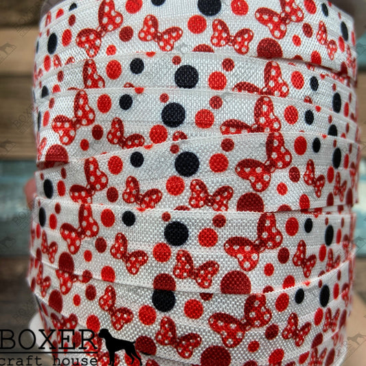 Mouse Bows FOE 5/8 Fold Over Elastic 1 Yard