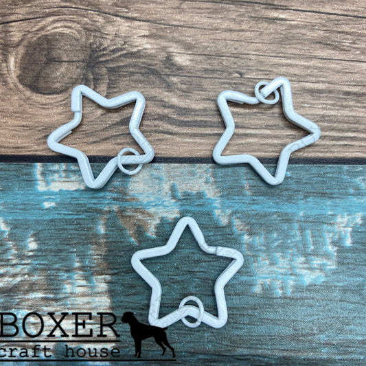White Star Split Key Ring 10 Pack