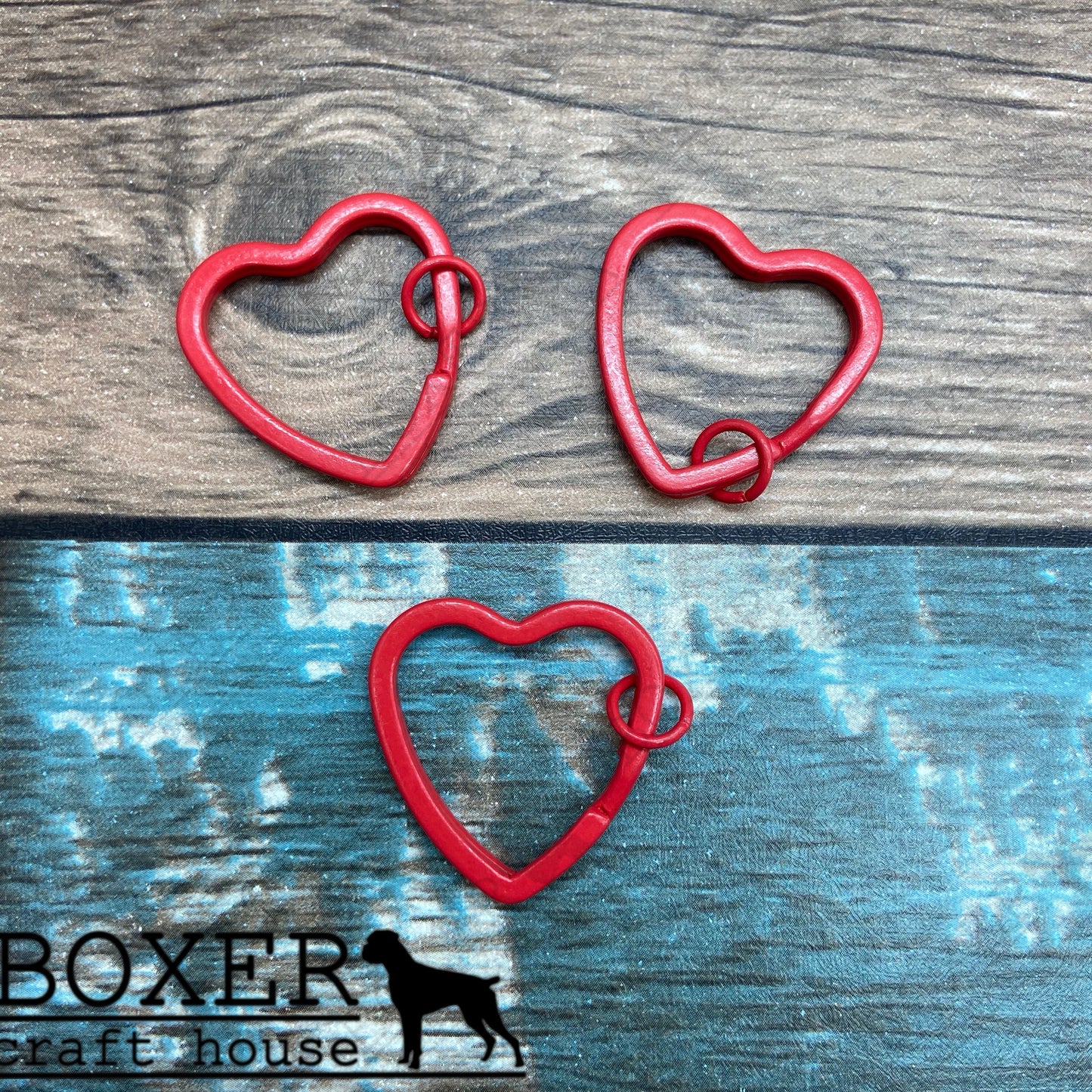 Red Heart Split Key Ring 10 Pack