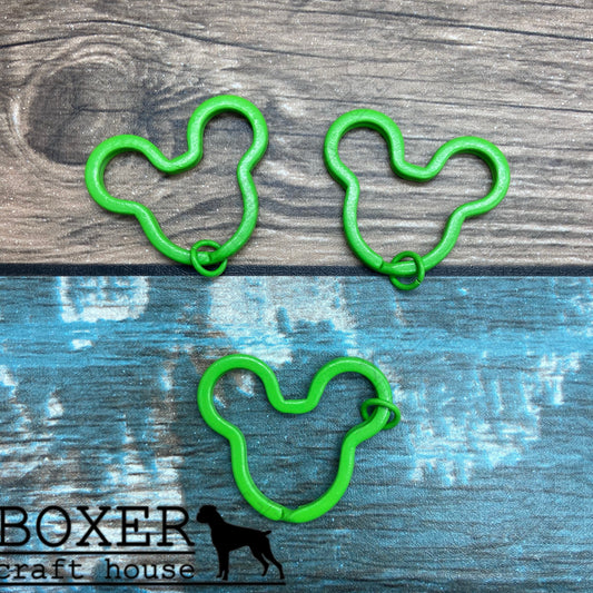 Green Mouse Split Key Ring 10 Pack