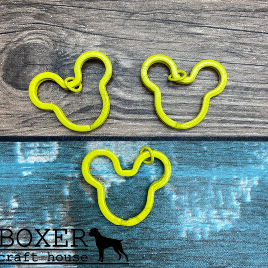 Yellow Mouse Split Key Ring 10 Pack