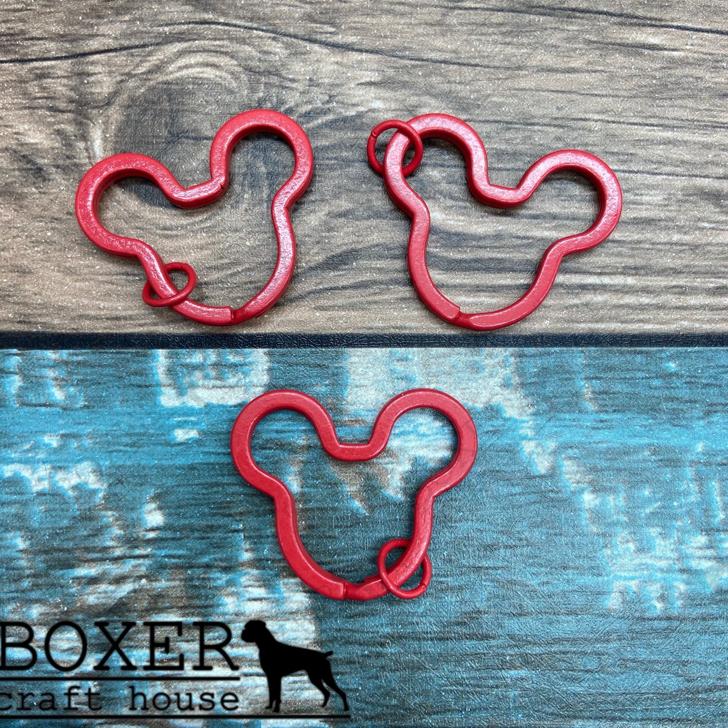 Red Mouse Split Key Ring 10 Pack