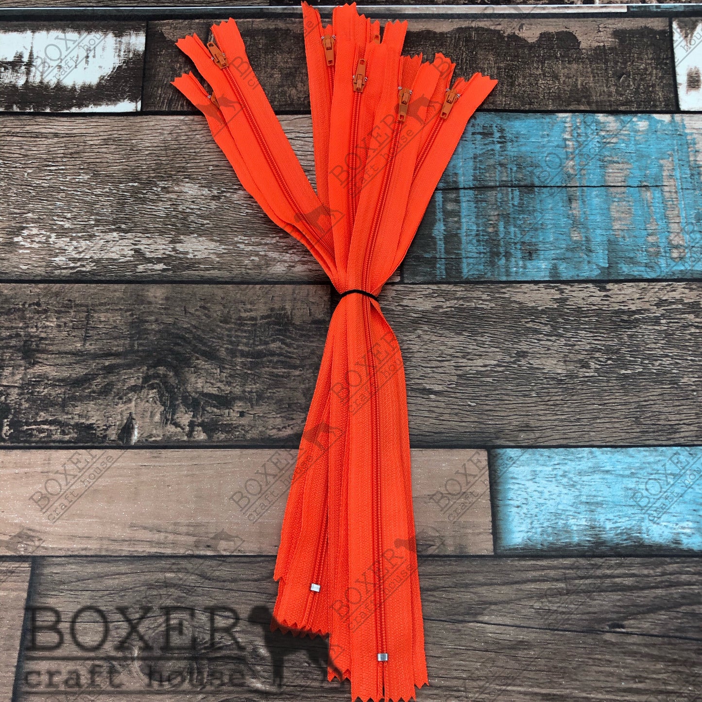 Orange 12 inch Zipper 10 Pack