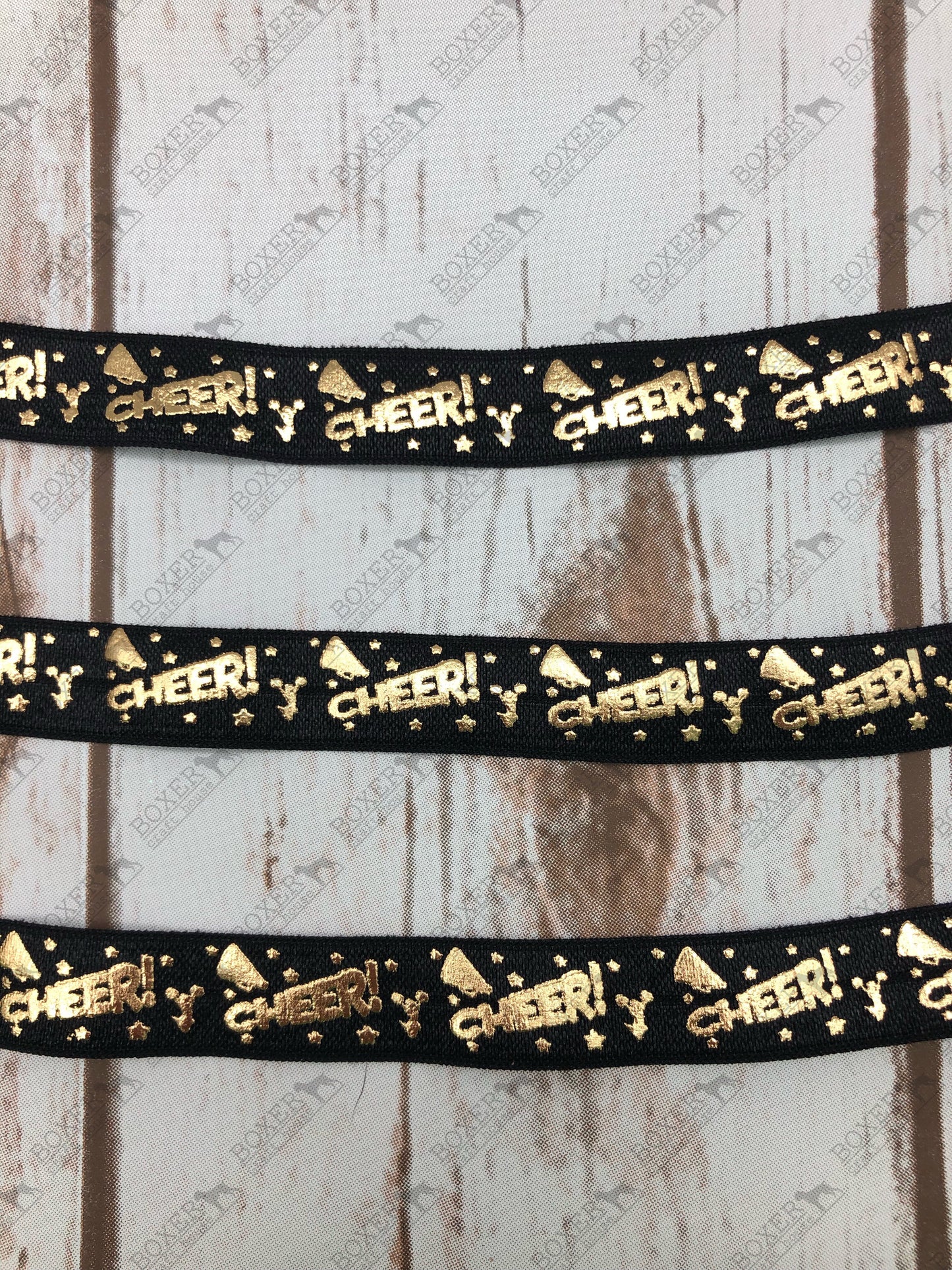 Cheer Black FOE 5/8 Fold Over Elastic 1 Yard