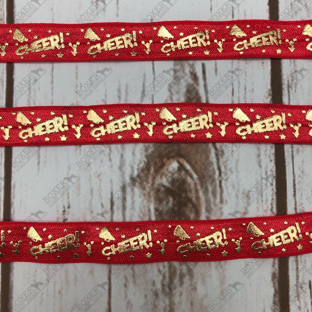 Red Cheer Fold Over Elastic 5/8 FOE 1 Yard