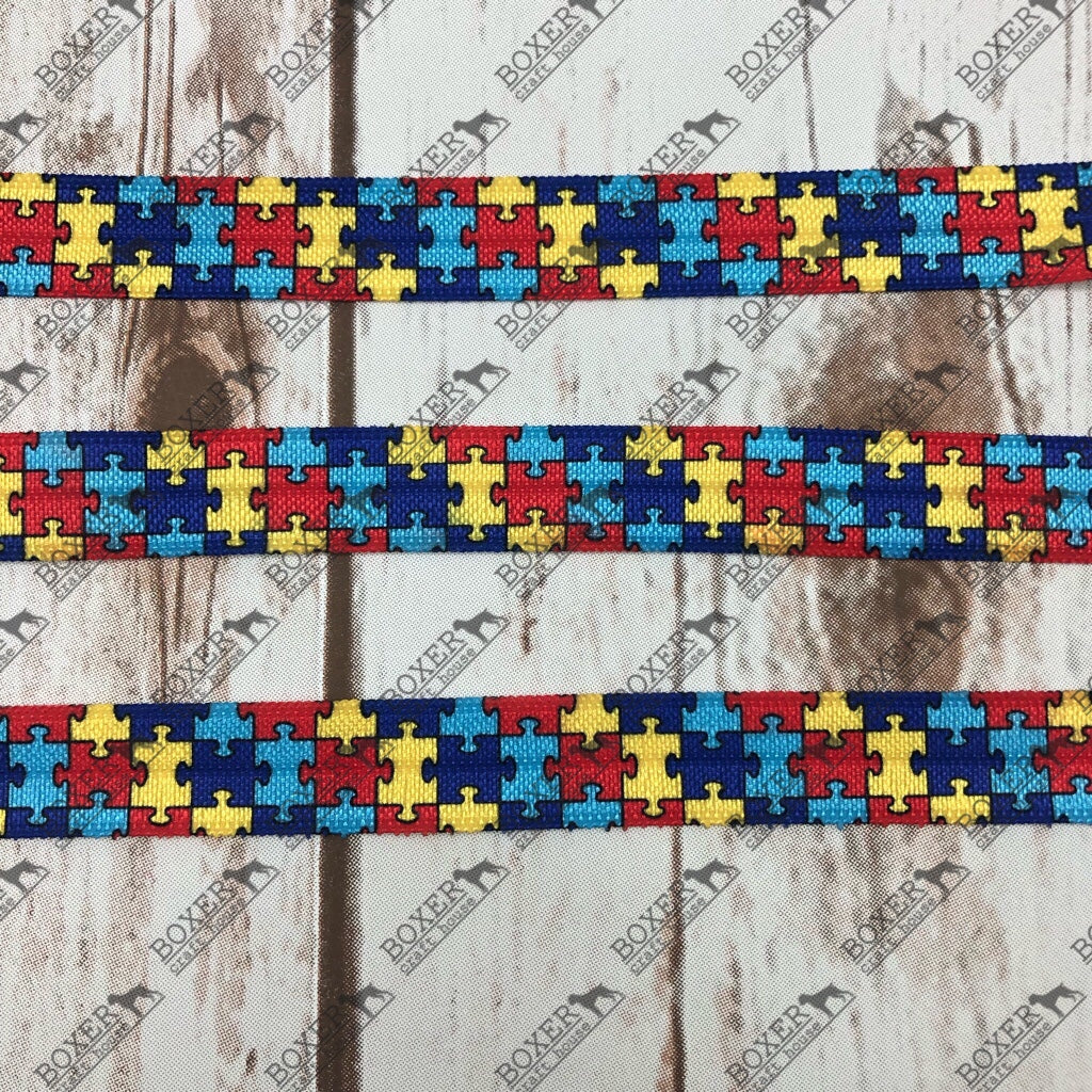 Puzzle Fold Over Elastic 5/8 FOE 1 Yard