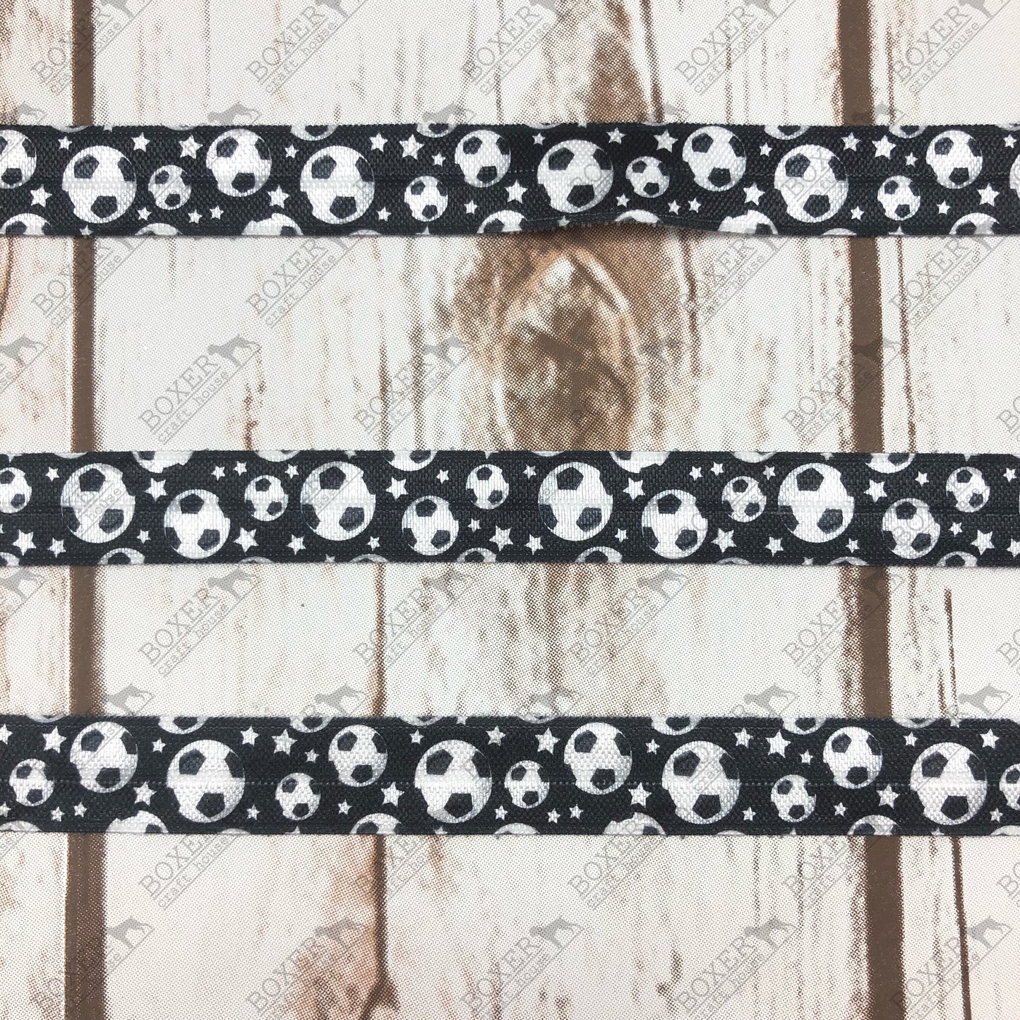 Soccer Ball BLACK Fold Over Elastic 5/8 FOE 1 Yard