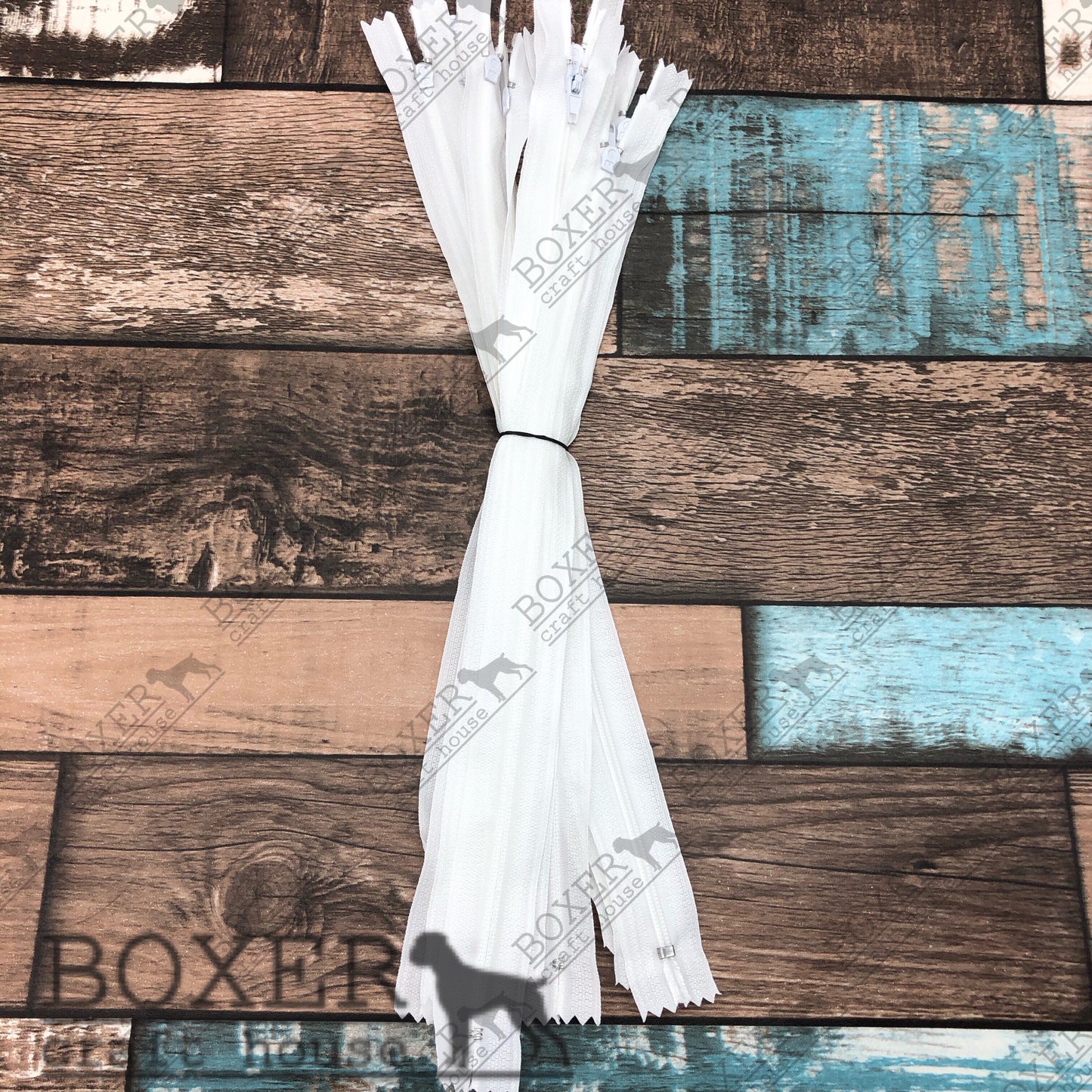 White 12 inch Zipper 10 Pack