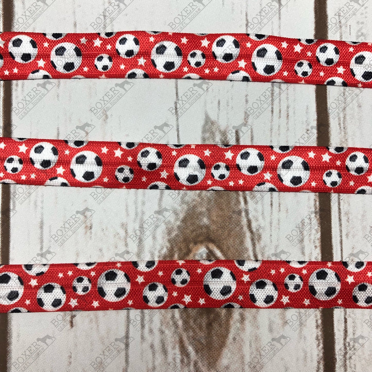 Soccer Ball RED Fold Over Elastic 5/8 FOE 1 Yard