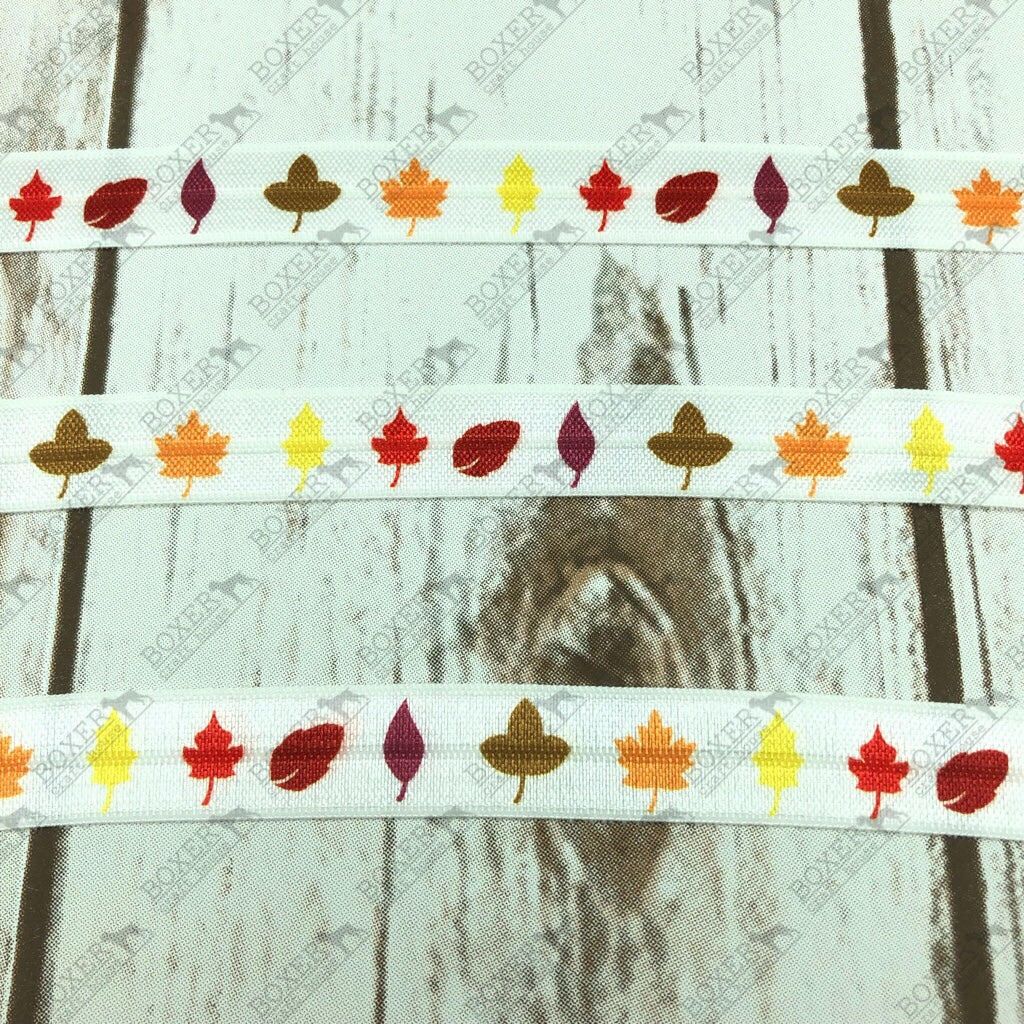 Autumn Leaves FOE 5/8 Fold Over Elastic 1 Yard