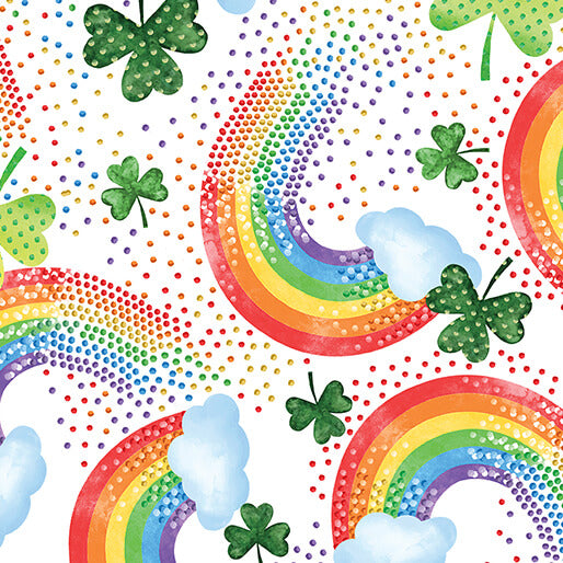 Shamrocks and Shenanigans - Lucky Rainbow White