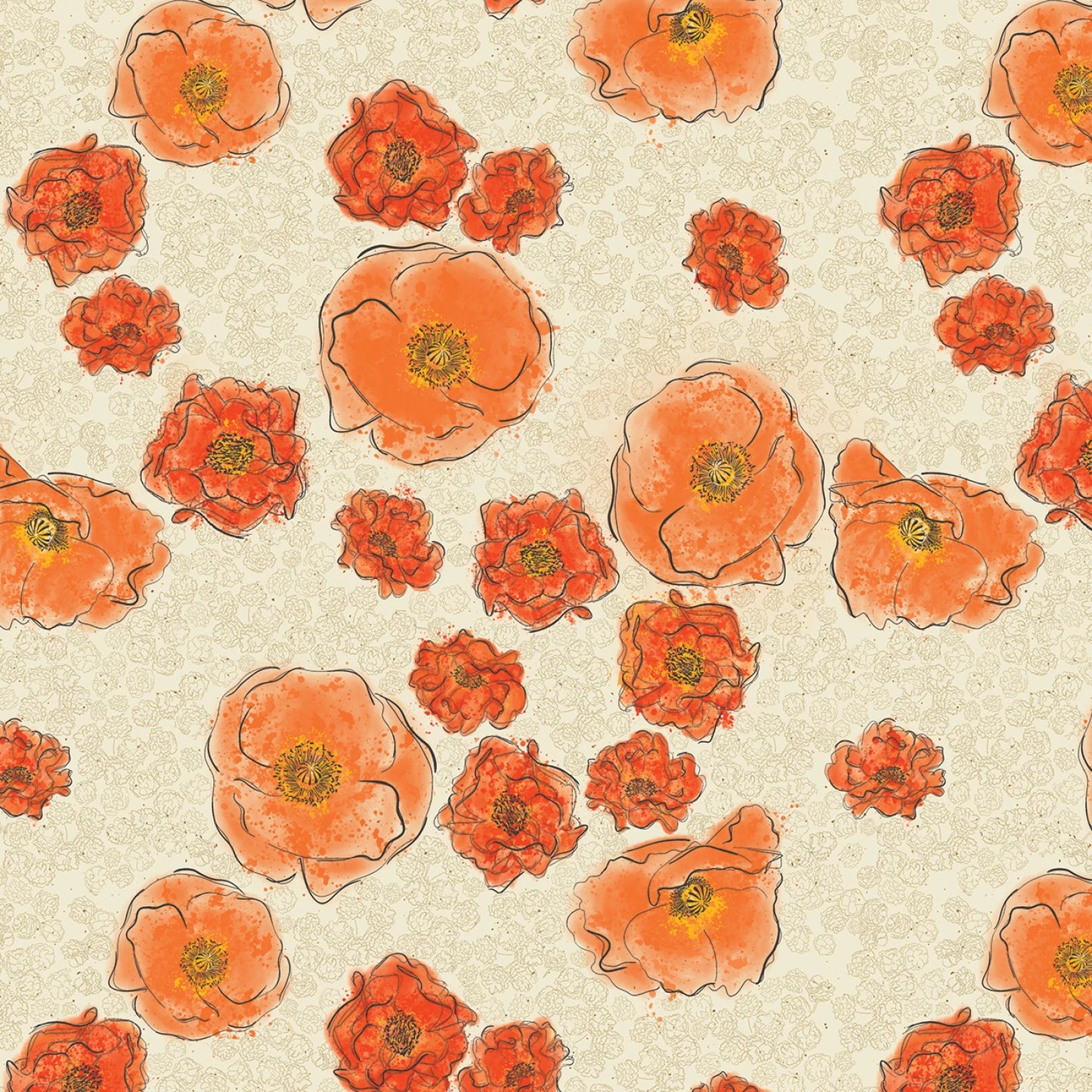 Treasured Poppies - Natural