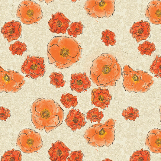 Treasured Poppies - Natural