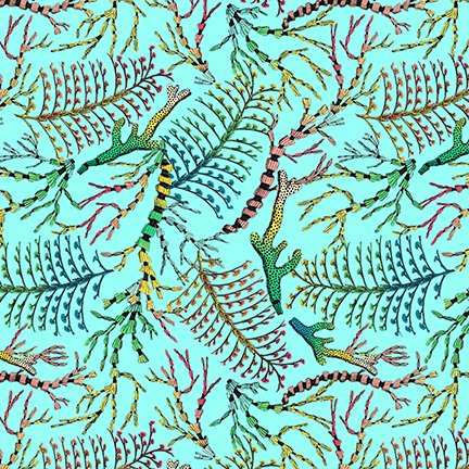 Cotton Fabric, Blank Company Fabric, Sewing, Ocean Fabrics, Sea of Blues, Starfish, Jellyfish, Turtles, Seahorses, Coral, Seashells, Fabric,