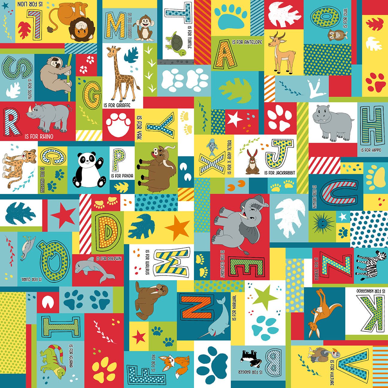 A to Zoo Fabrics, Cotton Fabric, Blank Company Fabric, patchwork design, stacked animals, a zebra pattern, Alphabet Cotton Fabric, Hannah of Pencil & ink, nursery décor and baby quilts, Fun fabrics, Zoo Prints, Going to the Zoo zoo zoo how bout you you you,