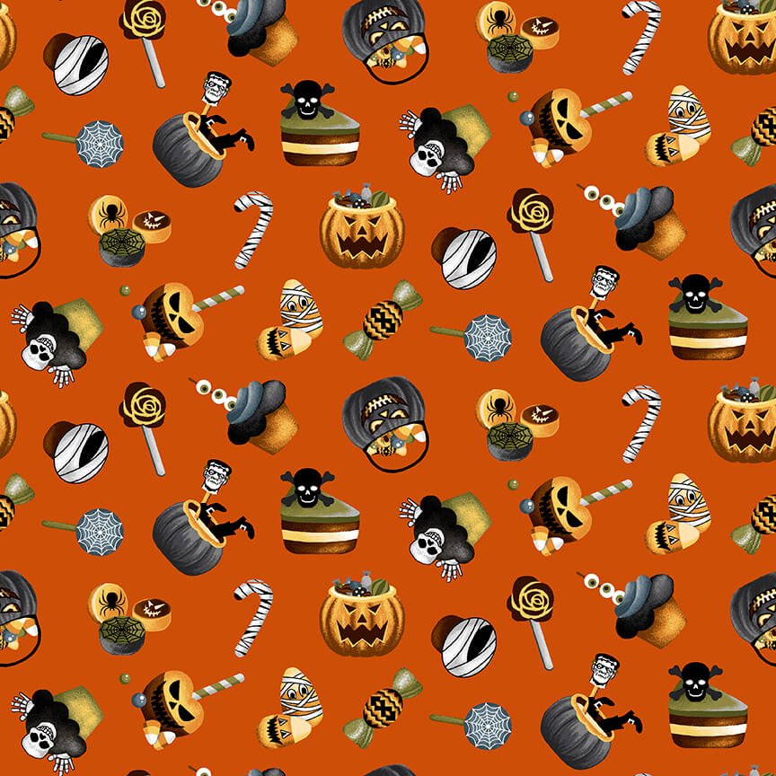 Color Principle, Henry Glass Fabrics, Cotton, Quilting Cotton, Sewing Fabrics, Halloween Fabrics, Spooky, Candy Corn , Dracula, Witches, bats, skeletons, Trick or Treat, This is Halloween, Scary Treats